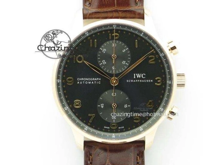 MIROTIME 0403 Portuguese Real PR IW500127 RG ZF 1:1 Best Edition Grey Red Dial On Brown Leather Strap A52010 V AllSeason 7331